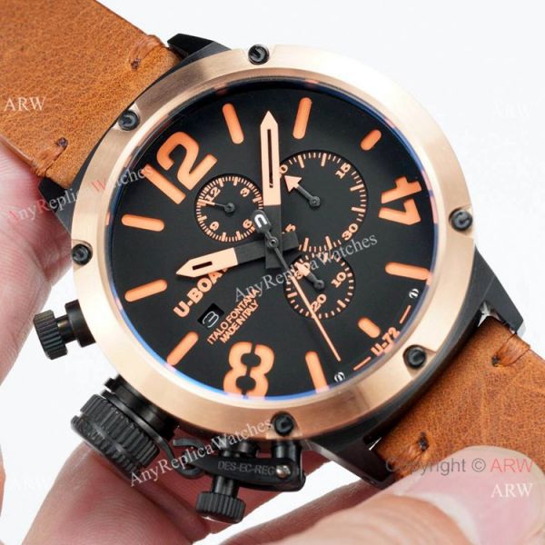 U Boat Classico U-72 Replica Watches Rose Gold Bezel Black Dial U Boat Classico U-72 Replica Watches Rose Gold Bezel Black Dial