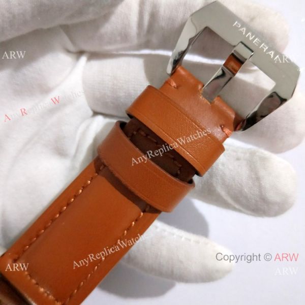 Copy Luminor Panerai White Dial Brown Leather Band Watch 44mm PAM00113 Copy Luminor Panerai White Dial Brown Leather Band Watch 44mm PAM00113
