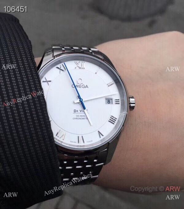 VSF Swiss Omega De Ville Co-Axial 41mm Watch Stainless steel White Roman Dial VSF Swiss Omega De Ville Co-Axial 41mm Watch Stainless steel White Roman Dial