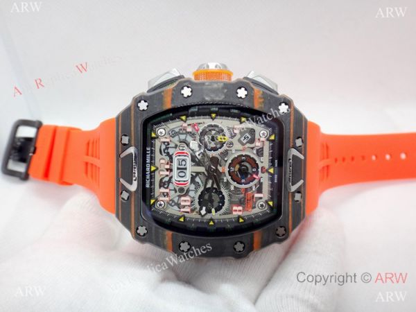 2019 Richard Mille Mclaren RM 11-03 Replica Watch Carbon Case Orange Strap 2019 Richard Mille Mclaren RM 11-03 Replica Watch Carbon Case Orange Strap