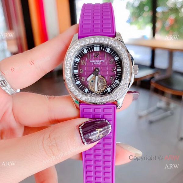 Clone Patek Philippe Aquanaut Tourbillon Women Watches Rose Gold Diamond Bezel Clone Patek Philippe Aquanaut Tourbillon Women Watches Rose Gold Diamond Bezel
