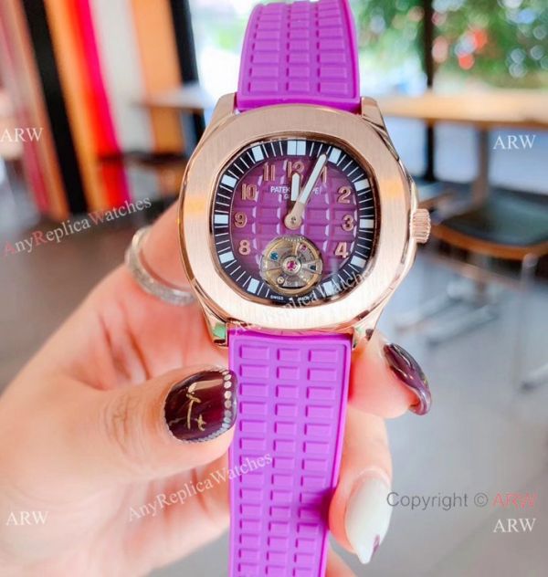 Copy Patek Philippe Tourbillon Black Rubber Strap Watches Women Size Copy Patek Philippe Tourbillon Black Rubber Strap Watches Women Size