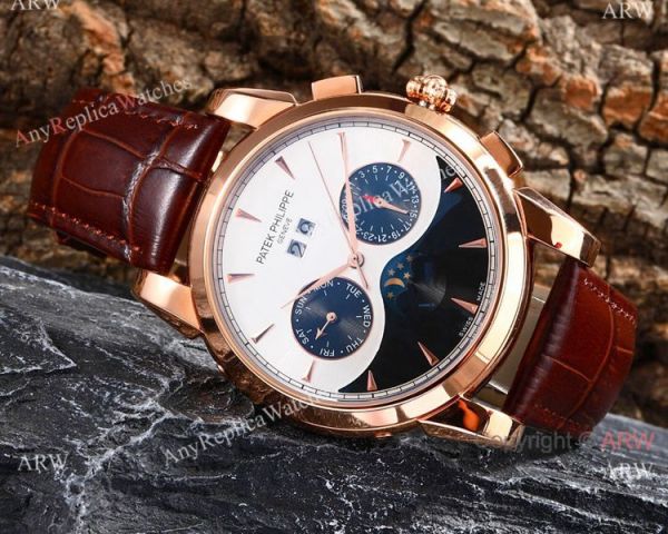 Fake Patek Philippe Geneve Grand Complications Watch Black White Dial Fake Patek Philippe Geneve Grand Complications Watch Black White Dial
