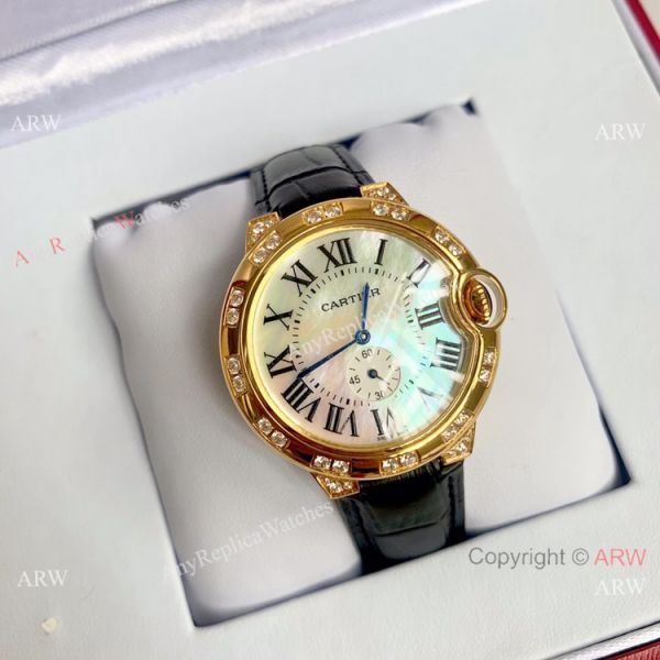 Copy Cartier Ballon Bleu 36mm Watch Yellow Gold White MOP Dial Copy Cartier Ballon Bleu 36mm Watch Yellow Gold White MOP Dial