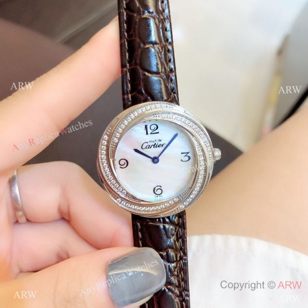 Perfect Replica Cartier Rose Gold White MOP Dial Watches For Sale Perfect Replica Cartier Rose Gold White MOP Dial Watches For Sale