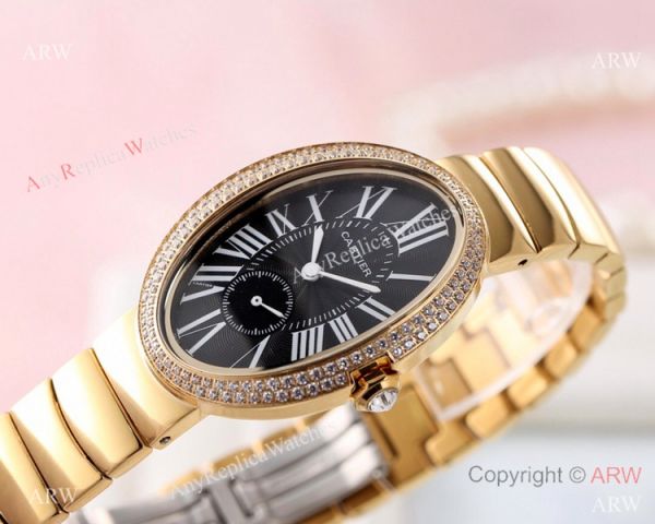 Best Quality Copy Cartier Baignoire Lovers Watch Rose Gold Black Dial Best Quality Copy Cartier Baignoire Lovers Watch Rose Gold Black Dial