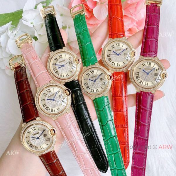 Best Quality Copy Cartier Ballon Bleu De Quartz Watch Yellow Gold Diamond Best Quality Copy Cartier Ballon Bleu De Quartz Watch Yellow Gold Diamond