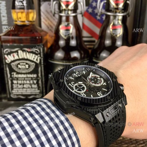 Hublot Big Bang Unico King Replica Watch Black Case Brown Gummy Band Hublot Big Bang Unico King Replica Watch Black Case Brown Gummy Band