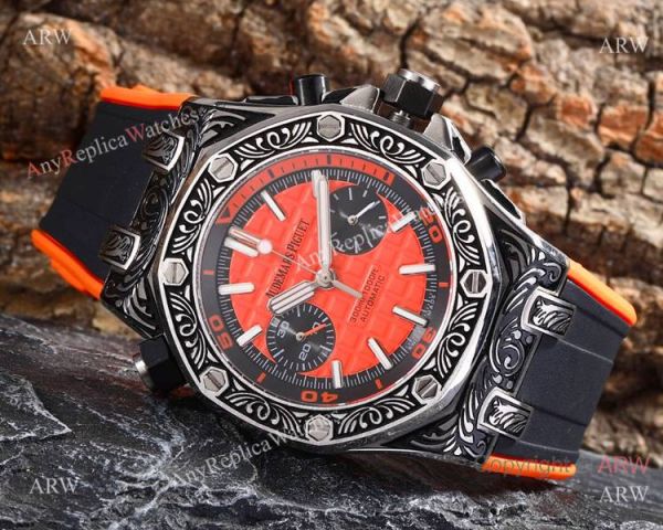 Best Copy Audemars Piguet Royal Oak Offshore Tourbillon Tattoo Watches Orange Rubber Strap Best Copy Audemars Piguet Royal Oak Offshore Tourbillon Tattoo Watches Orange Rubber Strap