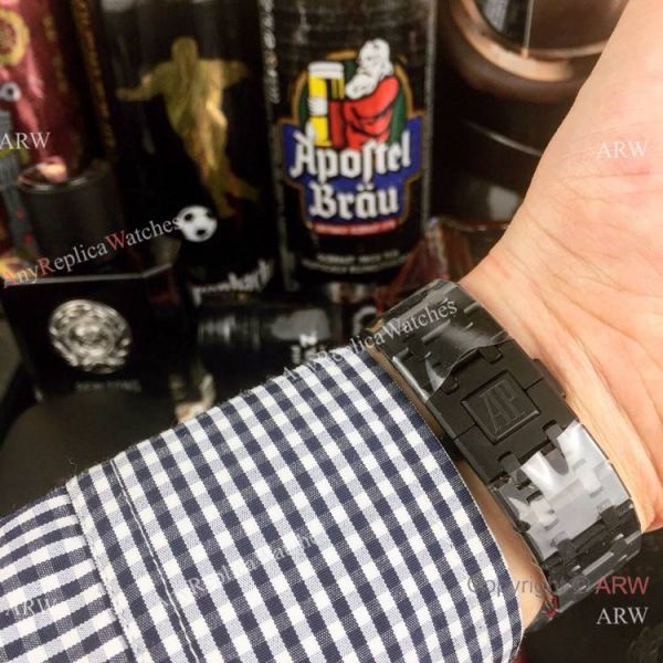 Copy Audemars Piguet Royal Oak Chrono Watches Blacksteel Green Sub-dials Copy Audemars Piguet Royal Oak Chrono Watches Blacksteel Green Sub-dials