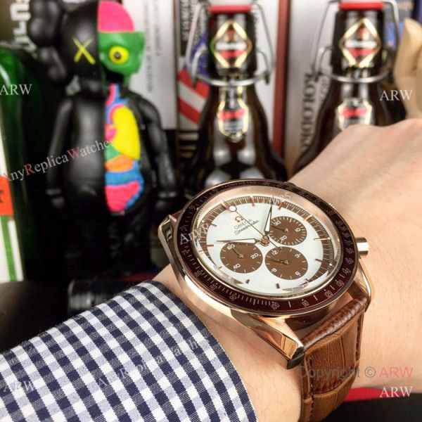 High Quality Omega Clone Watch Omega Speedmaster Chrono Rose Gold Brown Watch High Quality Omega Clone Watch Omega Speedmaster Chrono Rose Gold Brown Watch