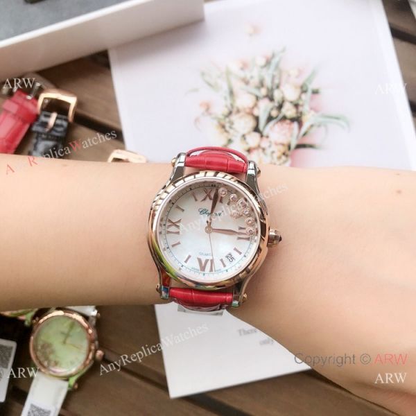 Replica Chopard Happy Sport 36mm Watches 2-Tone Rose Gold White Dial Replica Chopard Happy Sport 36mm Watches 2-Tone Rose Gold White Dial
