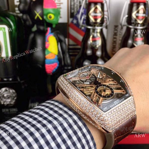 New Copy Franck Muller Vanguard Tourbillon White Dial Rose Gold Watch New Copy Franck Muller Vanguard Tourbillon White Dial Rose Gold Watch