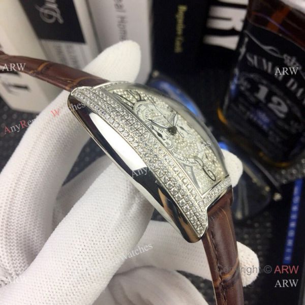 New Copy Franck Muller Mariner Chronograph Iced Out Watch Black Leather Strap New Copy Franck Muller Mariner Chronograph Iced Out Watch Black Leather Strap