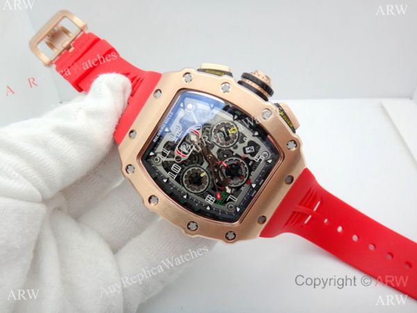 Richard Mille Flyback RM 11-03 Replica Watches Rose Gold Red Rubber Band Richard Mille Flyback RM 11-03 Replica Watches Rose Gold Red Rubber Band