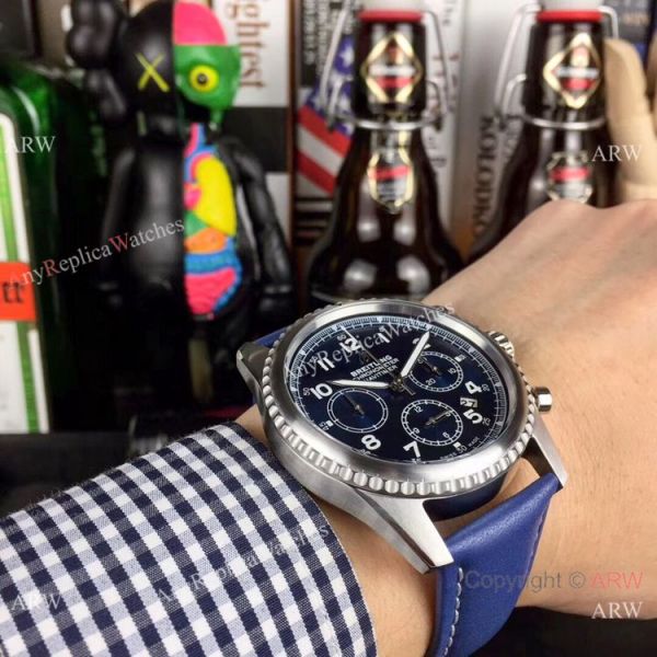 2019 Replica Breitling Navitimer Chronograph Blue Dial Blue Leather Band Watches 2019 Replica Breitling Navitimer Chronograph Blue Dial Blue Leather Band Watches