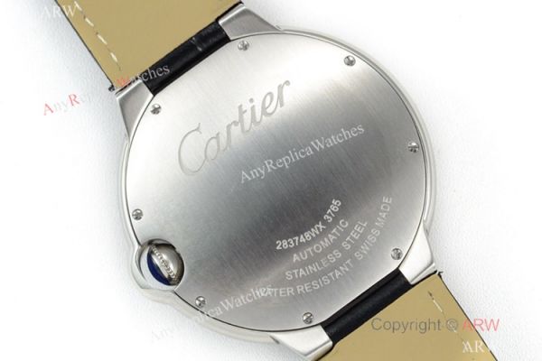 (CR) Ballon Bleu De Cartier Silver Dial Leather Strap 42mm Watch Swiss Grade 1 (CR) Ballon Bleu De Cartier Silver Dial Leather Strap 42mm Watch Swiss Grade 1