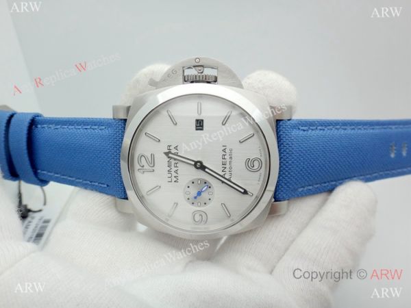Copy Panerai Luminor Marina PAM 687 Automatic Watch SS Blue Leather Strap Copy Panerai Luminor Marina PAM 687 Automatic Watch SS Blue Leather Strap