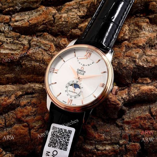Omega De Ville Fake 40mm Watch 2-Tone Rose Gold Moonphase Omega De Ville Fake 40mm Watch 2-Tone Rose Gold Moonphase