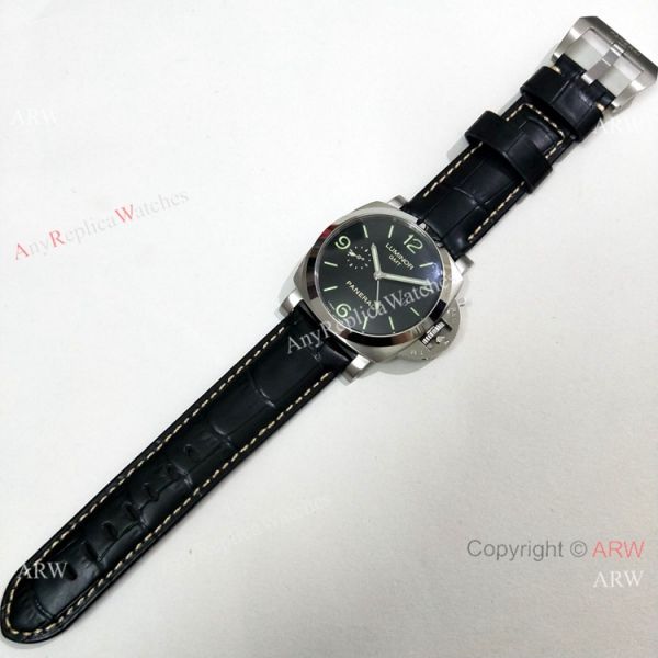 Officine Panerai Luminor GMT PAM320 Copy Watch SS Black Dial Officine Panerai Luminor GMT PAM320 Copy Watch SS Black Dial