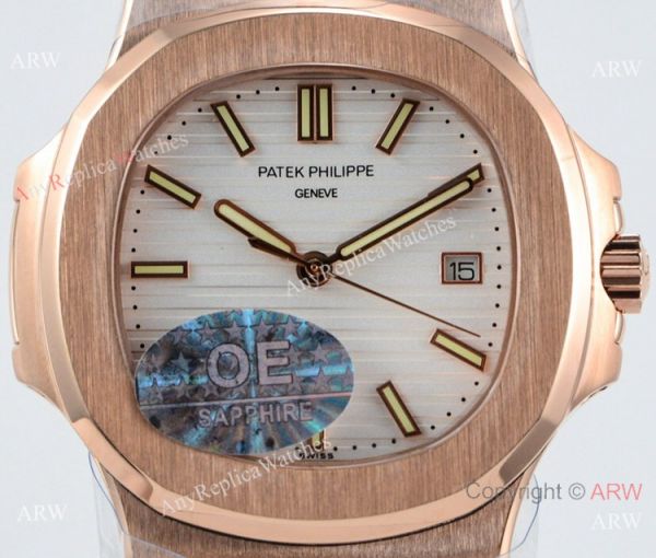 (OE) Swiss Replica Patek Philippe 5713 G Nautilus Watch Rose Gold White Face (OE) Swiss Replica Patek Philippe 5713 G Nautilus Watch Rose Gold White Face