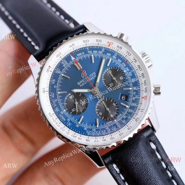 JF Factory Copy Breitling Navitimer 01 Automatic Chronograph Watch SS Blue Dial JF Factory Copy Breitling Navitimer 01 Automatic Chronograph Watch SS Blue Dial