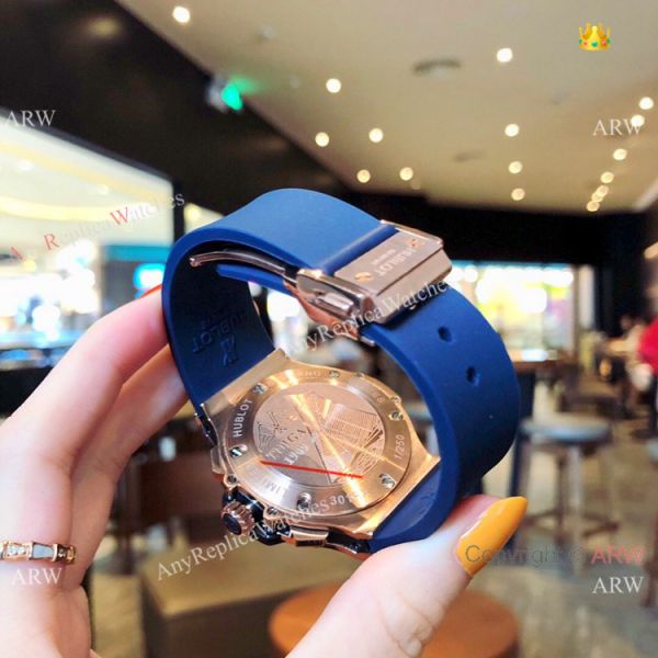 Copy Hublot Big Bang Rose Gold Diamond Blue Dial Watches Copy Hublot Big Bang Rose Gold Diamond Blue Dial Watches