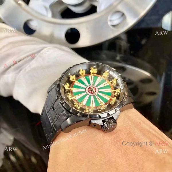 Roger Dubuis Excalibur Rddbex0495 Copy Watch Green White Face Roger Dubuis Excalibur Rddbex0495 Copy Watch Green White Face