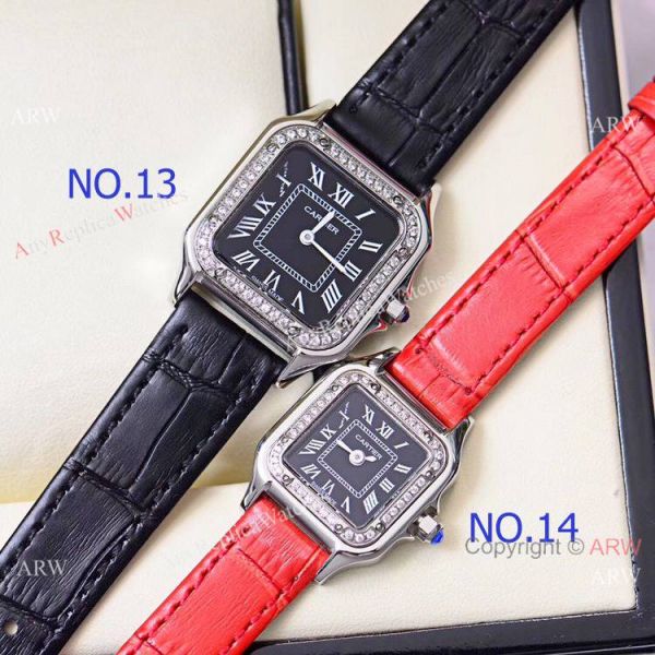 Copy Cartier Panthere de 2-Tone Black Face Quartz Watch 27mm 22mm Copy Cartier Panthere de 2-Tone Black Face Quartz Watch 27mm 22mm