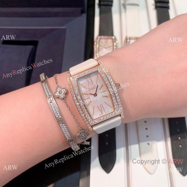Copy Piaget Limelight Tonneau Rose Gold diamond Watch 27mm Copy Piaget Limelight Tonneau Rose Gold diamond Watch 27mm