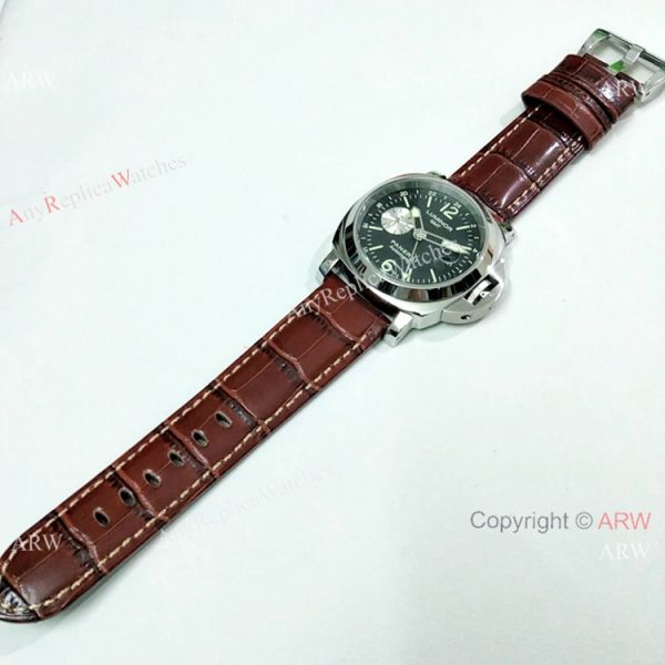 Fake Panerai Luminor GMT PAM00088 Watch Ss Brown Leather Band Fake Panerai Luminor GMT PAM00088 Watch Ss Brown Leather Band