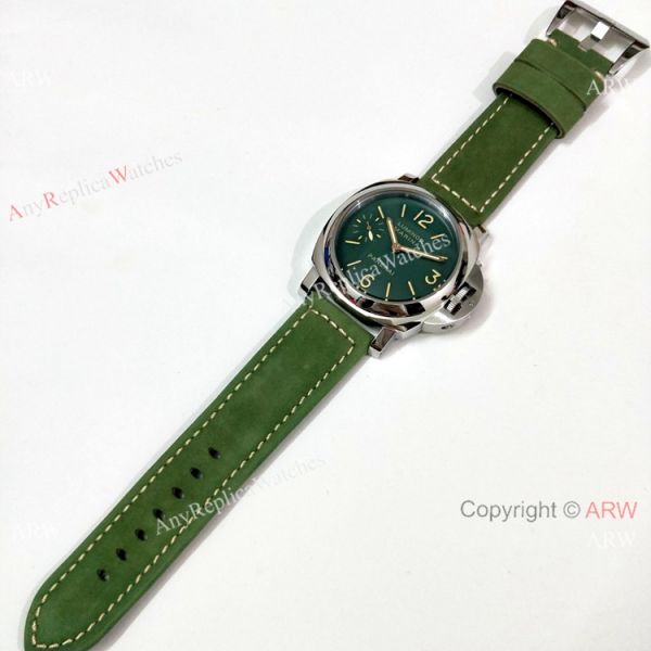 Luminor Marina Panerai Pam111 Copy Watch Green Face Leather Strap Luminor Marina Panerai Pam111 Copy Watch Green Face Leather Strap