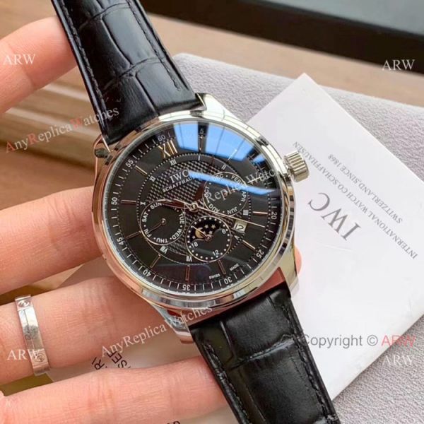 IWC Portugieser Annual Calendar Watches White Dial Black Leather Strap IWC Portugieser Annual Calendar Watches White Dial Black Leather Strap