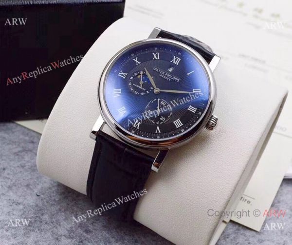 2019 Replica Patek Philippe Moon Phase SS Black Dial Watch 2019 Replica Patek Philippe Moon Phase SS Black Dial Watch