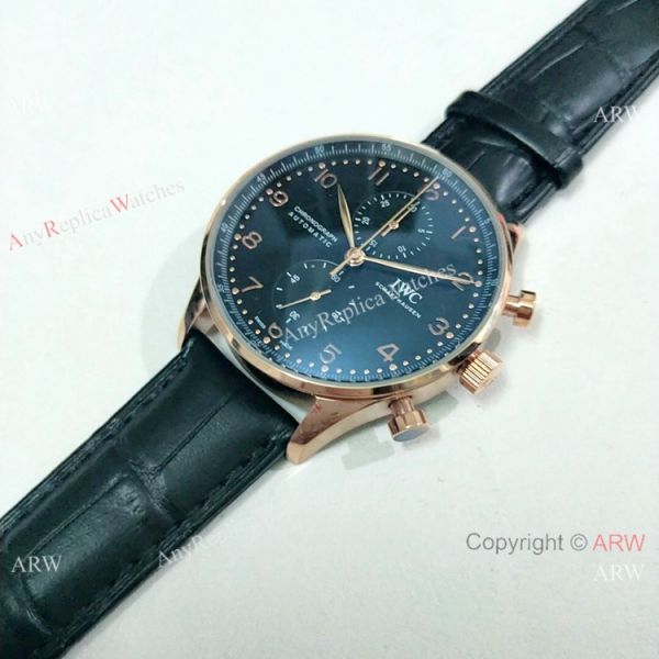 IWC Portuguese Black Face Rose Gold Chronograph Watch High Quality Replica Watches China IWC Portuguese Black Face Rose Gold Chronograph Watch High Quality Replica Watches China