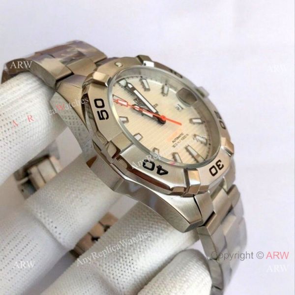 Wholesale Copy Tag Heuer Aquaracer Calibre 5 Watch Silver and White Wholesale Copy Tag Heuer Aquaracer Calibre 5 Watch Silver and White