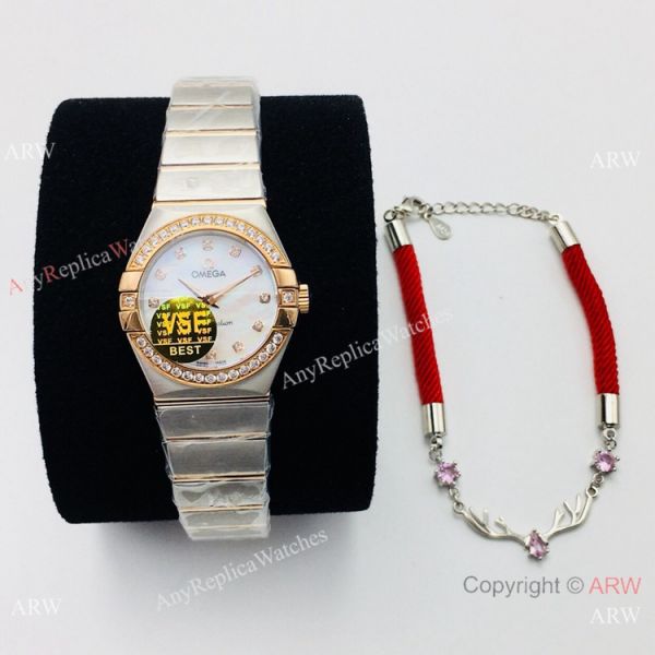 (VS) Omega Constellation Two Tone Rose Gold 27mm Watch with Quartz Movement (VS) Omega Constellation Two Tone Rose Gold 27mm Watch with Quartz Movement