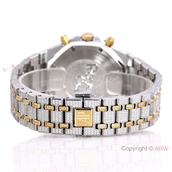 Best Replica Audemars Piguet Royal Oak Iced Out Watch Two Tone Diamond Dial Best Replica Audemars Piguet Royal Oak Iced Out Watch Two Tone Diamond Dial