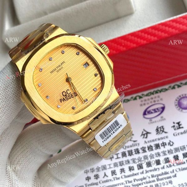 Yellow Gold Patek Philippe Nautilus Copy Watch Men Size Yellow Gold Patek Philippe Nautilus Copy Watch Men Size
