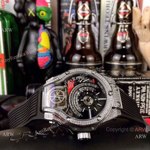 Swiss Quality Hublot Tourbillon Skeleton MP-09 Bi-Axis Watches Stainless Steel Diamond Swiss Quality Hublot Tourbillon Skeleton MP-09 Bi-Axis Watches Stainless Steel Diamond