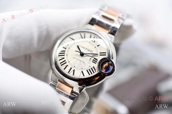 V6 Factory Swiss Cartier Ballon Bleu Two Tone Rose Gold Watch 33mm V6 Factory Swiss Cartier Ballon Bleu Two Tone Rose Gold Watch 33mm