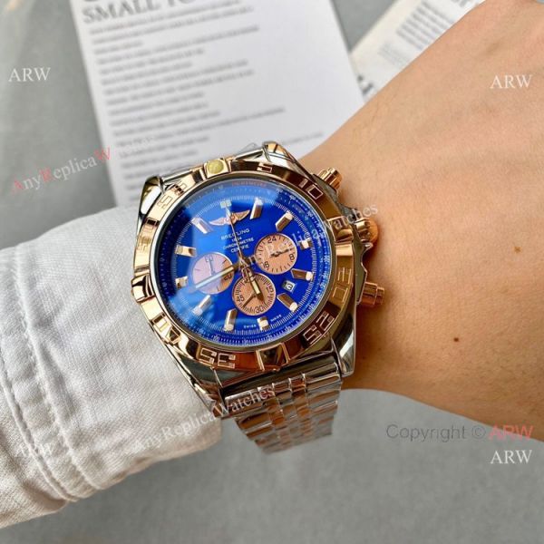 Two Tone Rose Gold Breitling Chronomat B01 Copy Watch 45mm Two Tone Rose Gold Breitling Chronomat B01 Copy Watch 45mm
