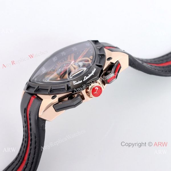 New Copy Lamborghini Spyder 9004 Chrono Watch Rose Gold Black Bezel New Copy Lamborghini Spyder 9004 Chrono Watch Rose Gold Black Bezel