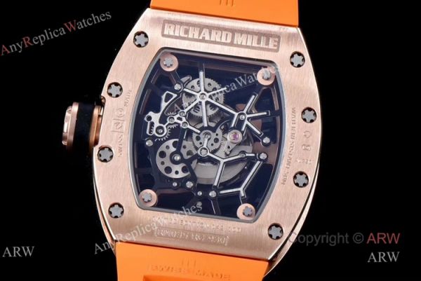 KV Factory Replica Richard Mille RM035 Americas Rose Gold Watch With Orange Rubber Band KV Factory Replica Richard Mille RM035 Americas Rose Gold Watch With Orange Rubber Band