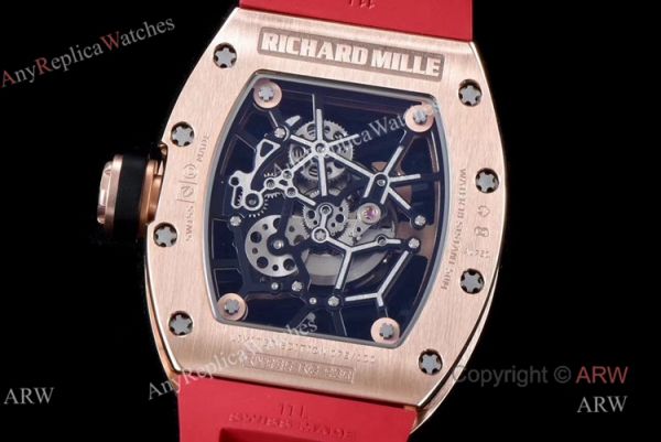 KV Factory Replica Richard Mille RM035 Americas Rose Gold Watch With Red Rubber Band KV Factory Replica Richard Mille RM035 Americas Rose Gold Watch With Red Rubber Band