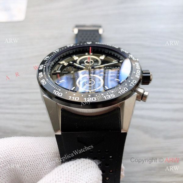 Best Quality Copy Tag Heuer Carrera Heuer 01 Watch Silver and Black Best Quality Copy Tag Heuer Carrera Heuer 01 Watch Silver and Black