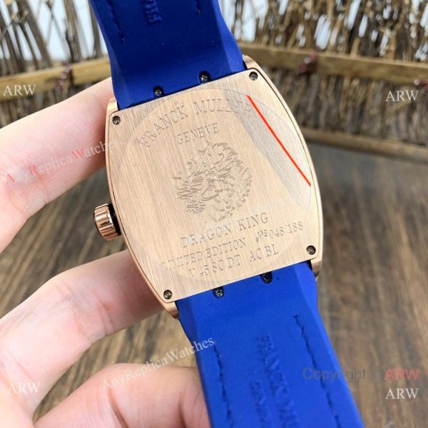 Replica Franck Muller Vanguard V45 Automatic Watch Rose Gold Blue Gummy Strap Replica Franck Muller Vanguard V45 Automatic Watch Rose Gold Blue Gummy Strap