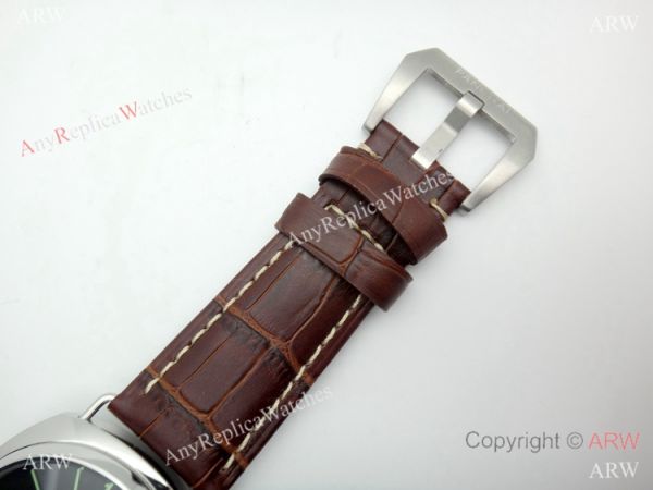 Panerai PAM183 Black Seal Watch SS Brown Leather Strap Panerai PAM183 Black Seal Watch SS Brown Leather Strap
