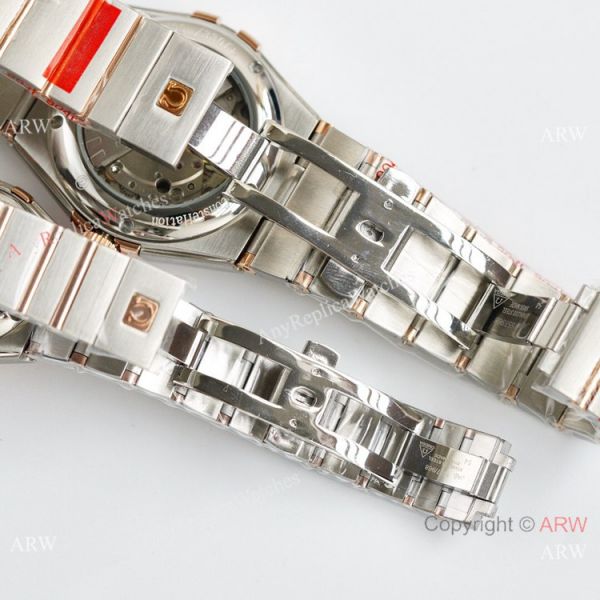 Swiss Quality Omega Double Eagle Couple Watches 8215 Movement 2-Tone Rose Gold Blue Swiss Quality Omega Double Eagle Couple Watches 8215 Movement 2-Tone Rose Gold Blue