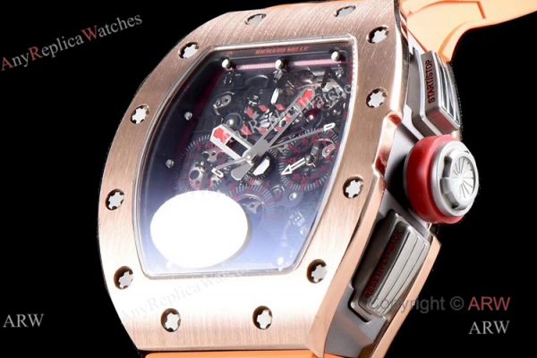 KV Factory Knockoff Richard Mille RM 011 Rose Gold Red Demon Flyback Chronograph Watch KV Factory Knockoff Richard Mille RM 011 Rose Gold Red Demon Flyback Chronograph Watch